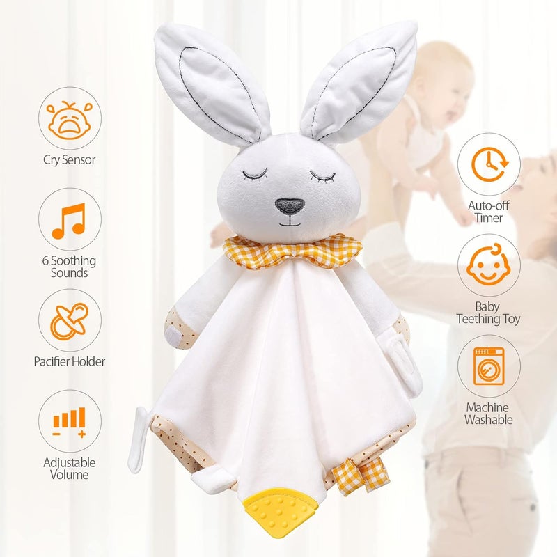 BEREST Rechargeable Baby Sleep Soother Bunny Lovey- White Noise| Heartbeat| Shushing| Lullaby Infant Sleeping Aid with Cry Sensor at Nap Time Routine, Newborn Gifts Plush Toddler Snuggle Blanket Toy - Image 5